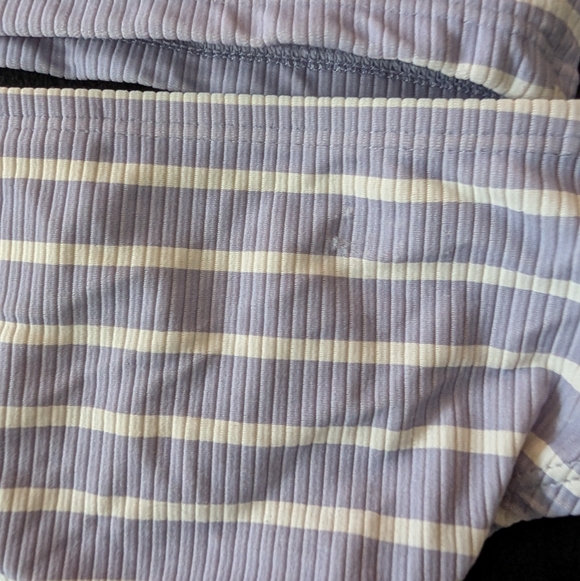 Hanna Andersson Girls Ruffle Lavender Purple Stripe 2 Piece Swim Bathing Suit - Picture 9 of 10